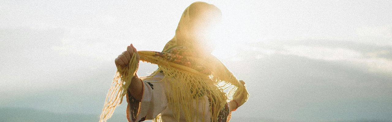 Balkan young woman in a scarf