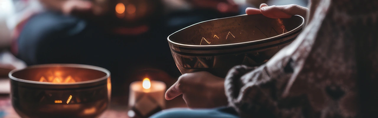 Herbs burning ritual performed by two women