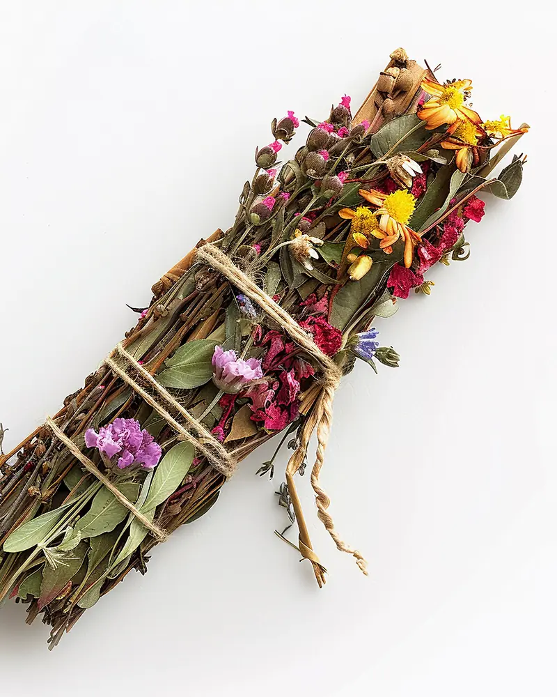 herbs and flower bundle